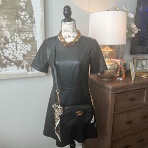 Ann Taylor Black Pleather dress